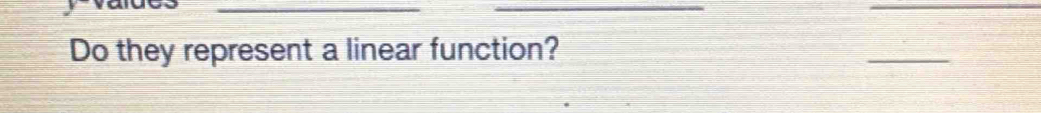 Do they represent a linear function? 
_