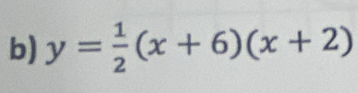 y= 1/2 (x+6)(x+2)