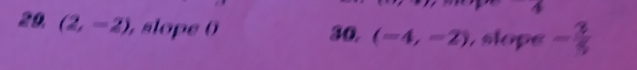 2 0. (2,-2) , slope 
30. (=4,-2) , slope - 3/5 