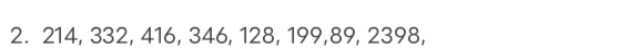 214, 332, 416, 346, 128, 199, 89, 2398,