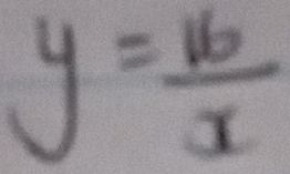 y= 16/x 