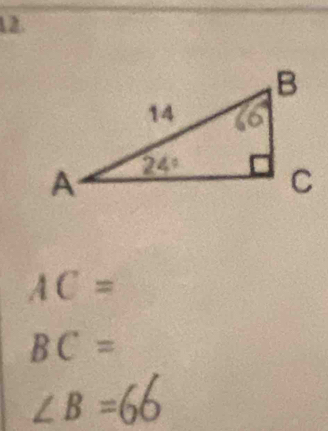 AC=
BC=
∠B =66