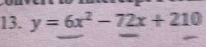 y=6x^2-72x+210