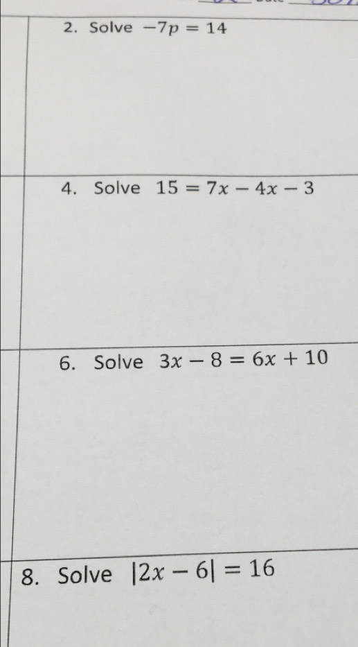 Solve -7p=14
8