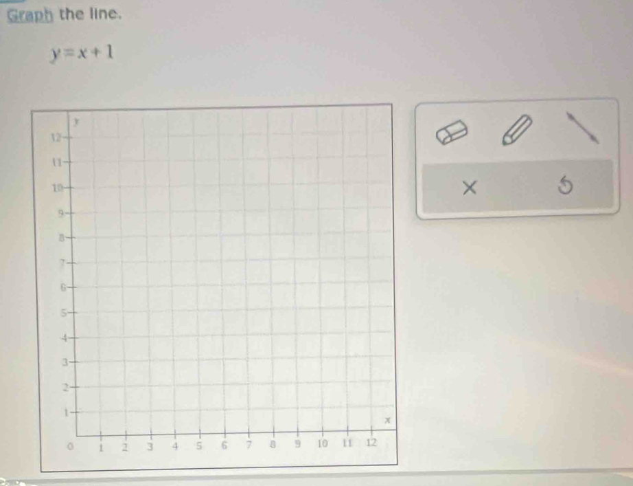 Graph the line.
y=x+1
×
5