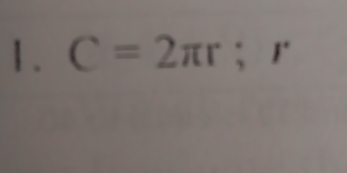 C=2π r; 1°