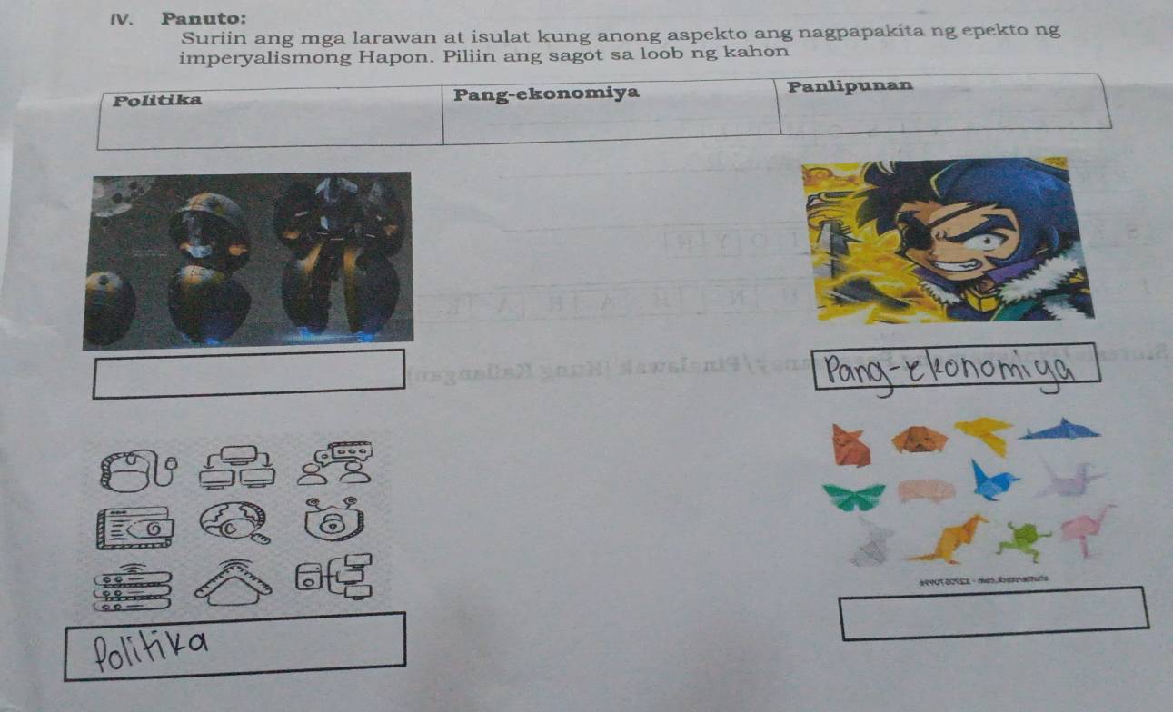 Solved: Panuto: Suriin ang mga larawan at isulat kung anong aspekto ang ...