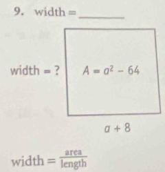 width=
_
width= area/length 