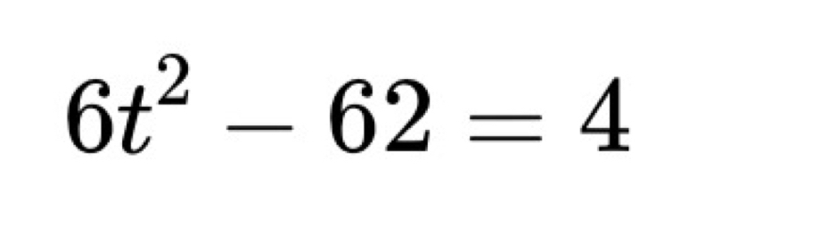 6t^2-62=4