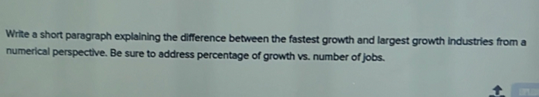 Solved: Write a short paragraph explaining the difference between the ...
