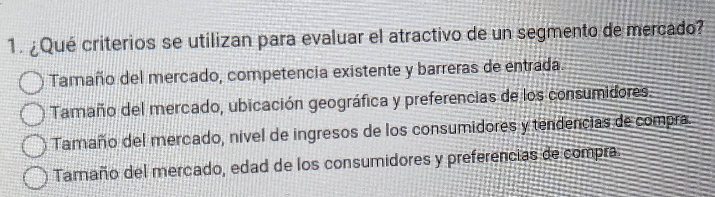 Resuelto:¿Qué criterios se utilizan para evaluar el atractivo de un ...