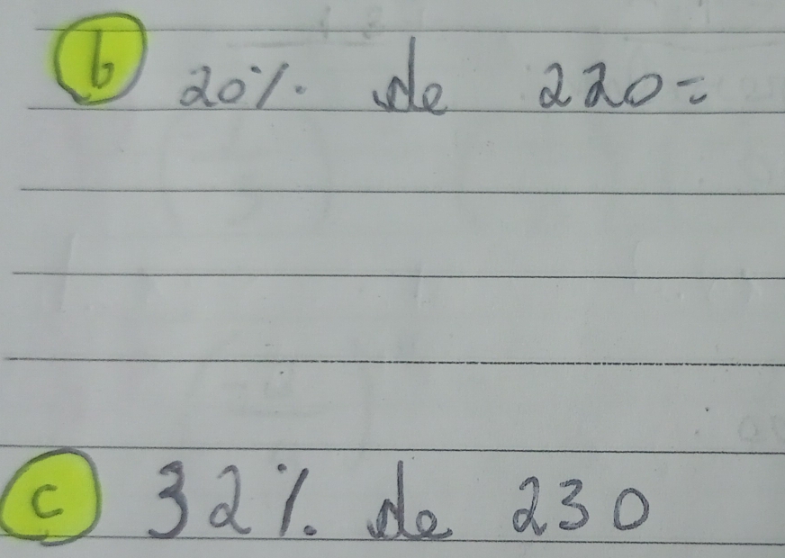 ⑥ 20r. de 220=
①321. de a30