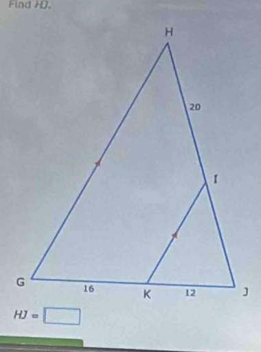 Find H,
HJ=□