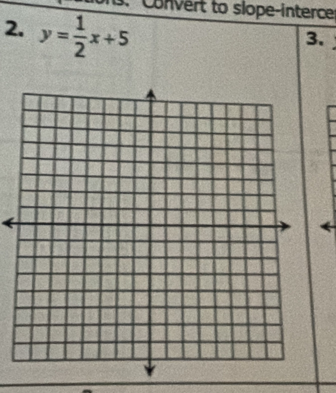 y= 1/2 x+5
Convert to slope-interce 
3.