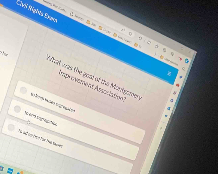 Solved: Civil Rights Exam elping Your Stüde Settings Bls Crypto Child ...