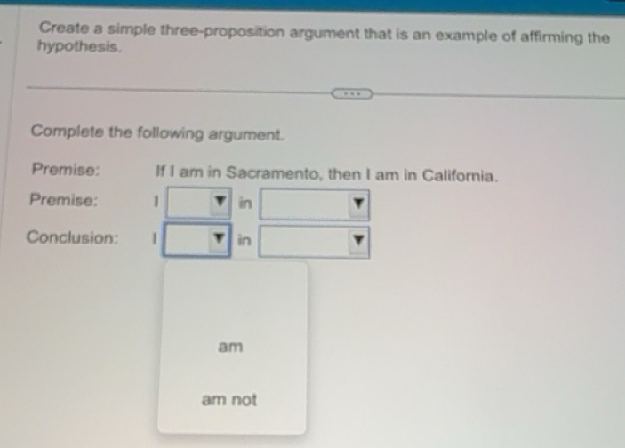 Solved: Create a simple three-proposition argument that is an example ...