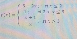 f(x)=beginarrayl 3-2x;six≤ 2 -1;si2 3endarray.