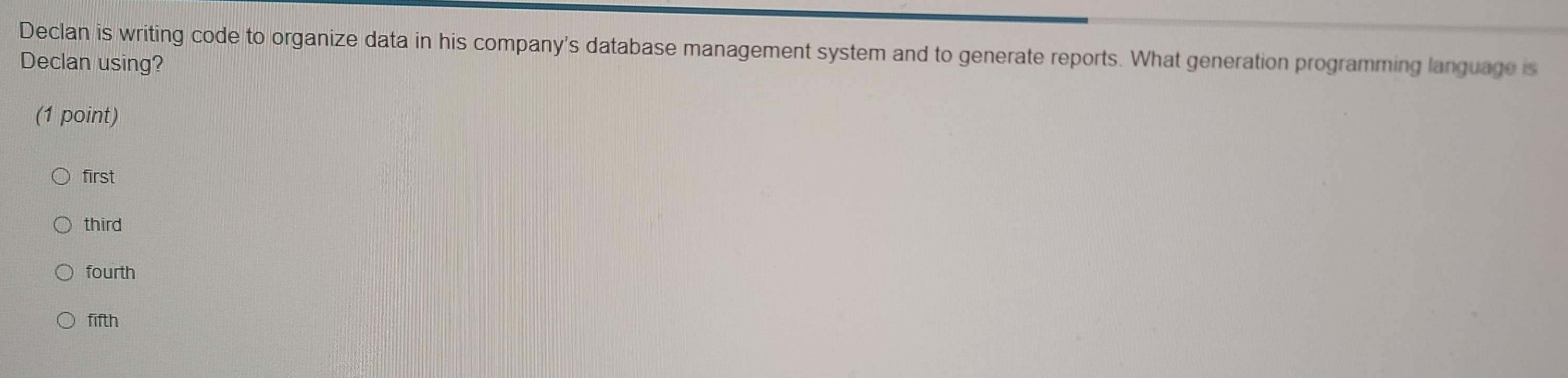 Solved: Declan is writing code to organize data in his company's ...