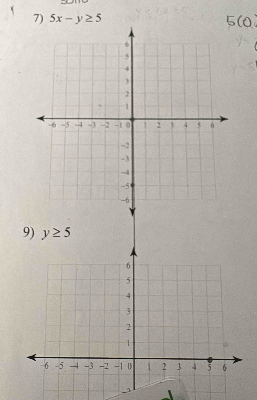 5x-y≥ 5 sã0 
9) y≥ 5