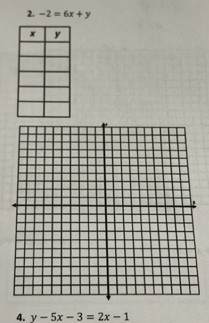 -2=6x+y
4. y-5x-3=2x-1