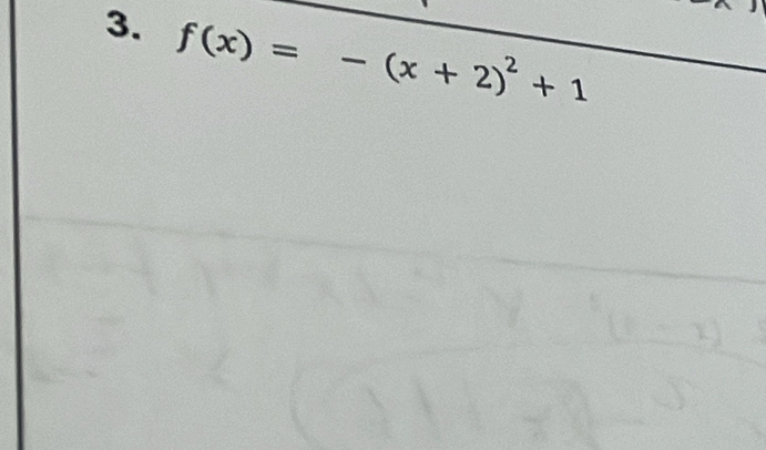 f(x)=-(x+2)^2+1