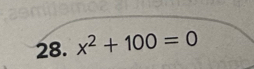 x^2+100=0