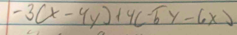 -3(x-4y)+4(-5y-6x)