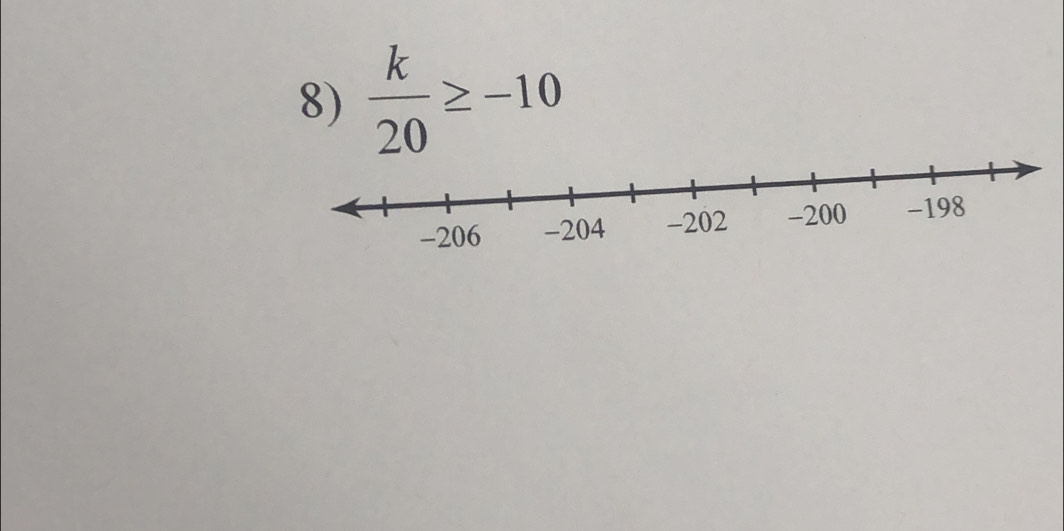  k/20 ≥ -10