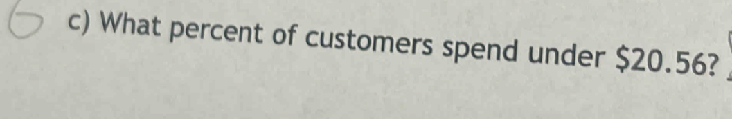 What percent of customers spend under $20.56?