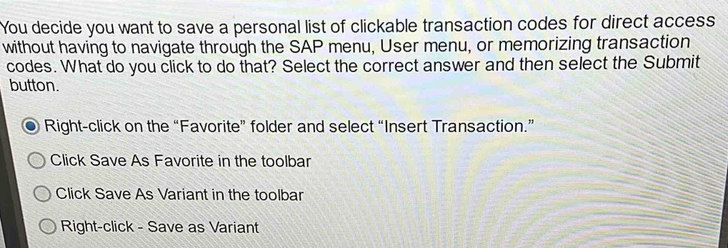 Gelöst:You decide you want to save a personal list of clickable ...