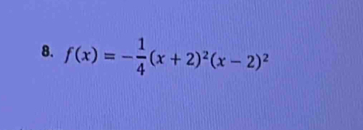 f(x)=- 1/4 (x+2)^2(x-2)^2