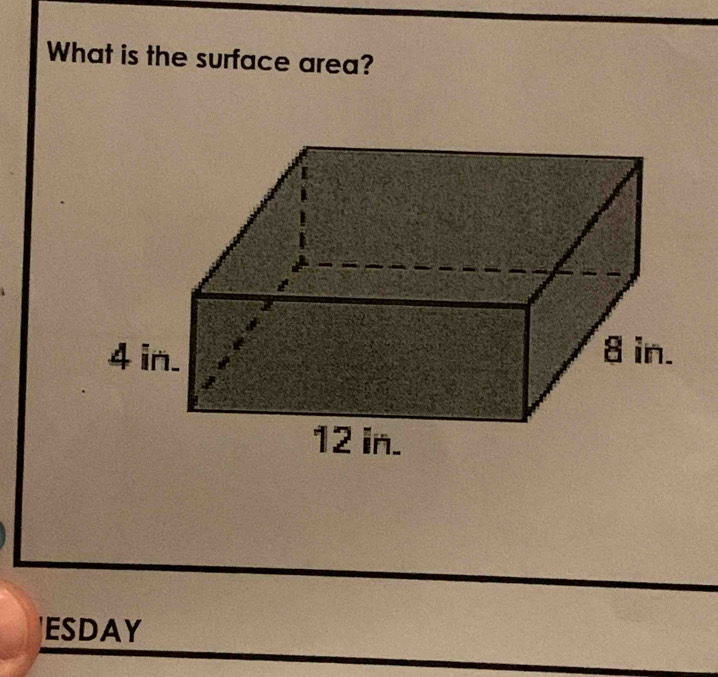 What is the surface area? 
ESDAY