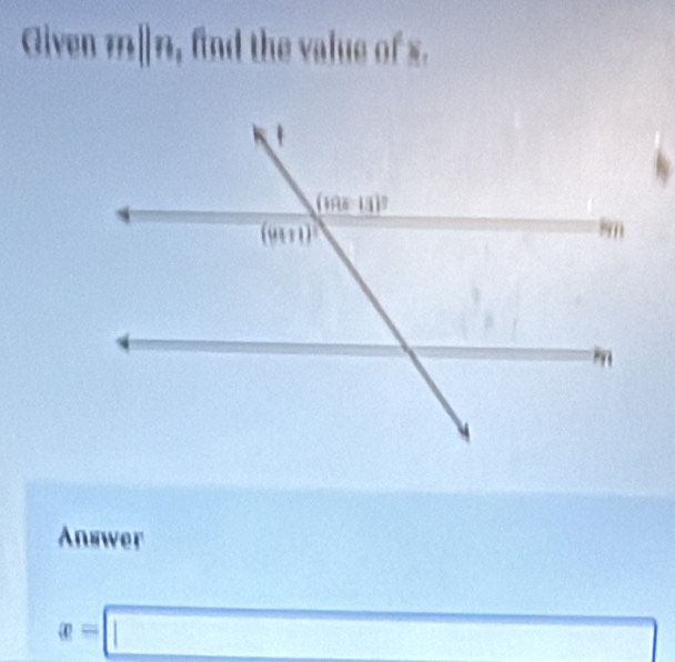 Given m|n, find the value of x. 
Answer
x=□