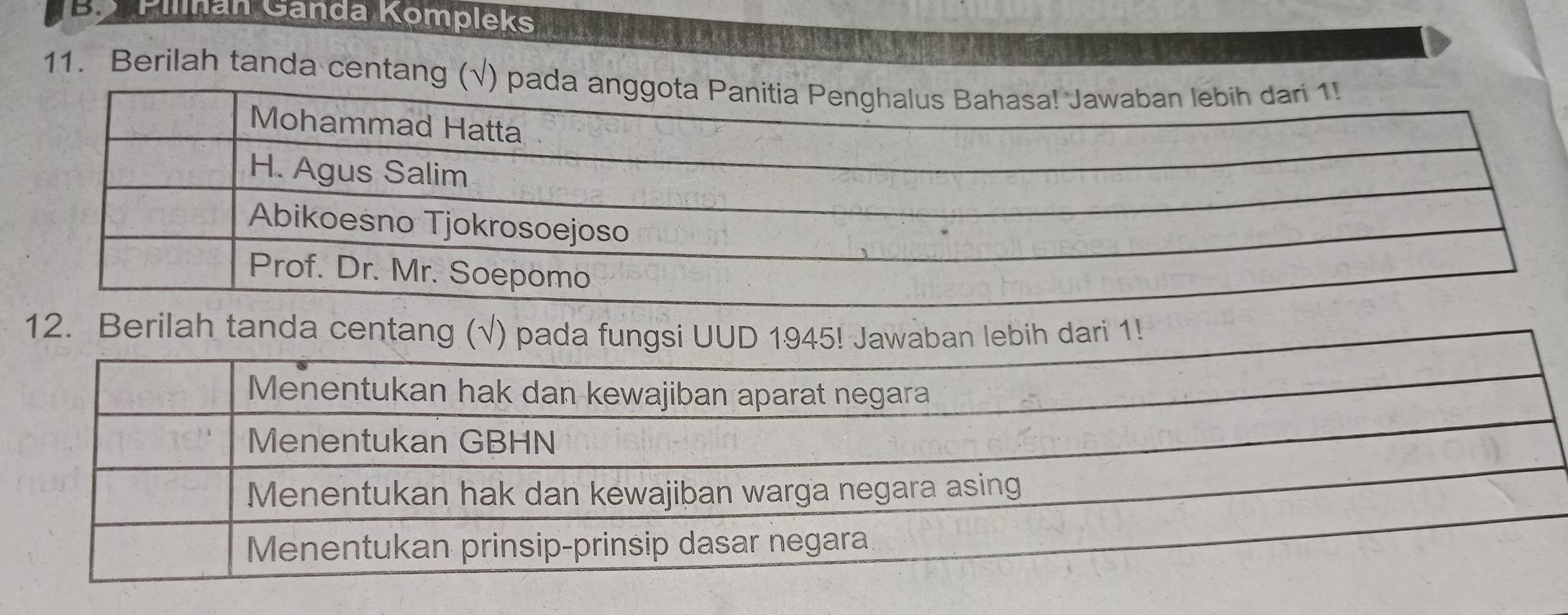 By Pilnán Ganda Kompleks 
11. Berilah tanda centan