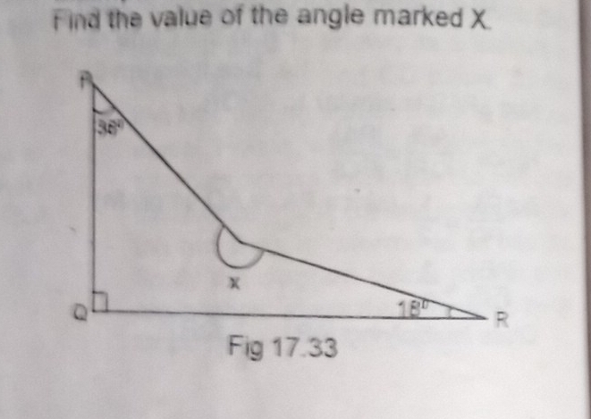 ind the value of the angle marked X