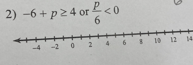 -6+p≥ 4 or  p/6 <0</tex> 
14