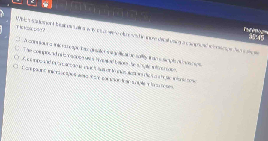 Solved: a microscope? Which statement best explains why cells were ...