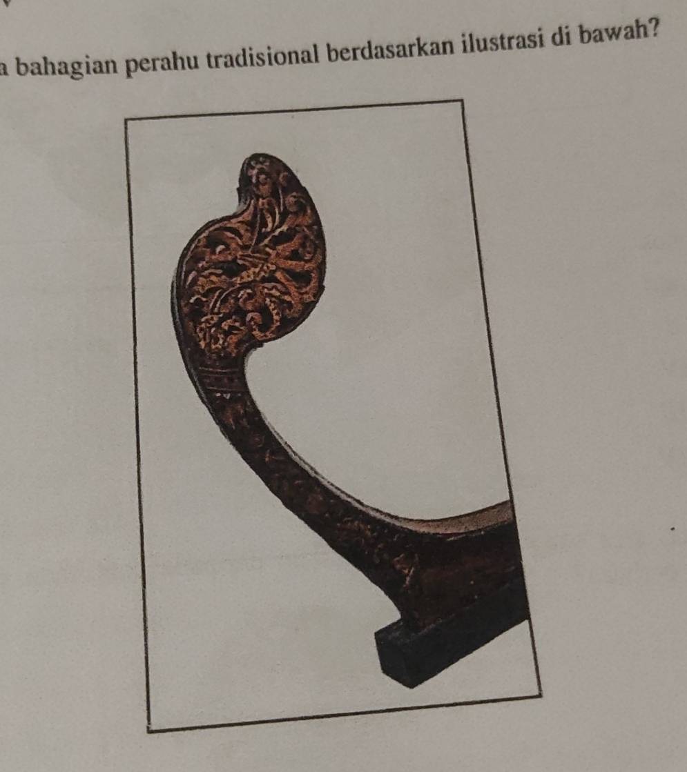 a bahagian perahu tradisional berdasarkan ilustrasi di bawah?