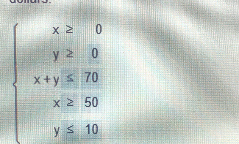 beginarrayl x=0 y=0 wh15 x+y=9 wh15 y=0 when y=19endarray