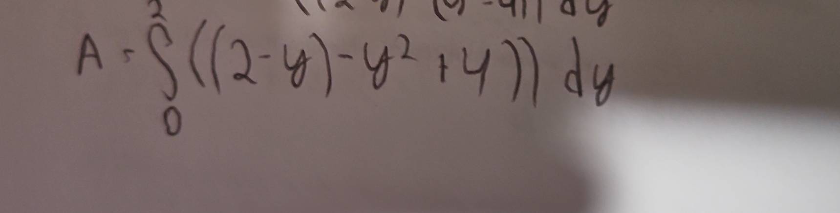 A= (2-y)-y^2+4) dy