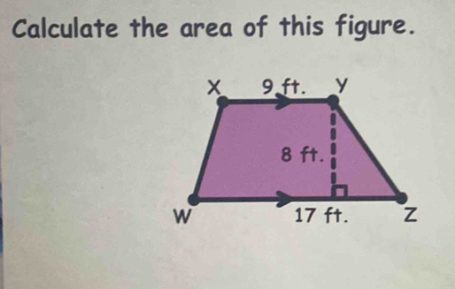 Calculate the area of this figure.