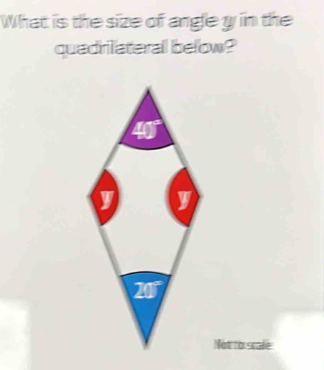 What is the size of angle y in the
quadrilaterall below?
Not fo stale