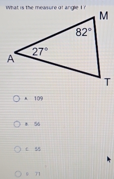 A. 109
B. 56
c. 55
D 71