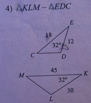 △ KLMsim △ EDC