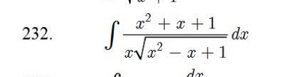 ∈t  (x^2+x+1)/xsqrt(x^2-x+1) dx