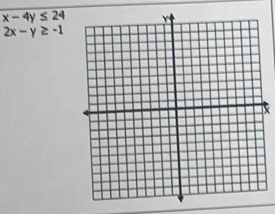 x-4y≤ 24
2x-y≥ -1