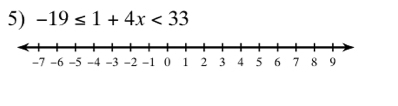 -19≤ 1+4x<33</tex>