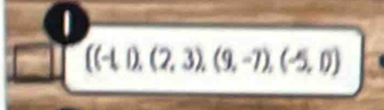 1
((-1,1),(2,3),(9,-7), (-5,0)