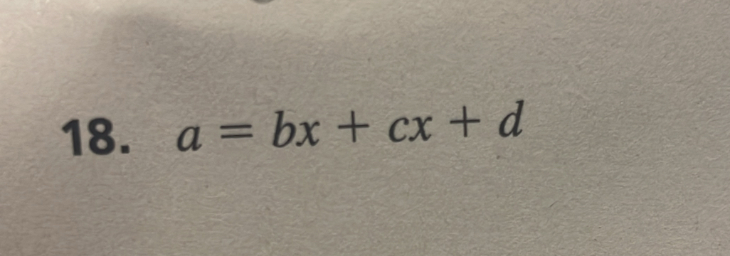 a=bx+cx+d