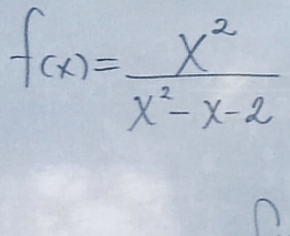 f(x)= x^2/x^2-x-2 